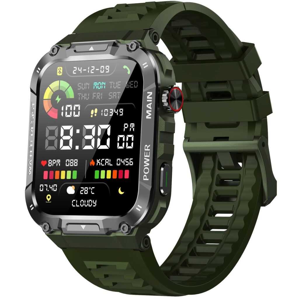 Military Smart Watch for Men with Call Function,Fitness Smartwatch for