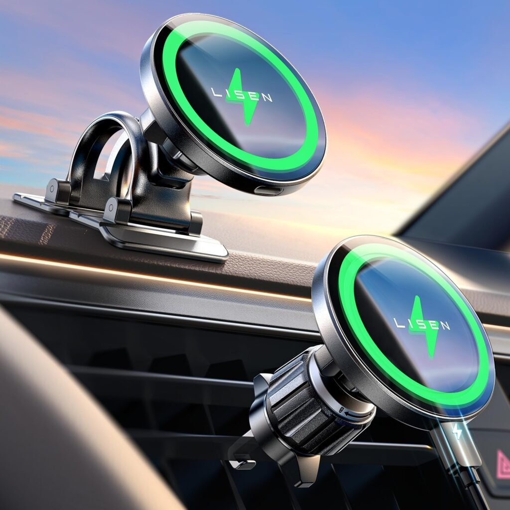 LISEN for 15W MagSafe Car Mount Charger,Magnetic Wireless Car Charger