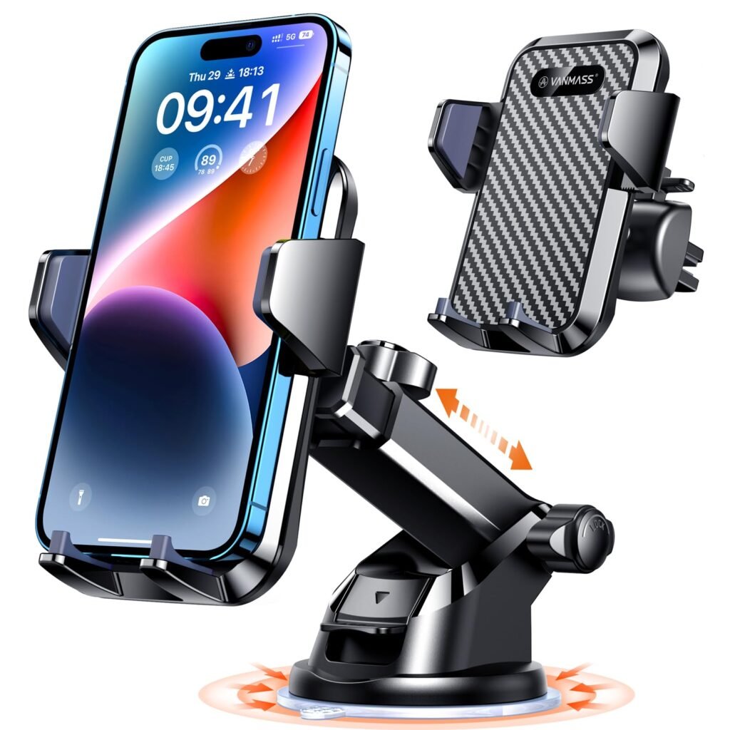 VANMASS【85+LBS Strongest Suction & Military-Grade Ultimate Car Phone Mount【Patent &